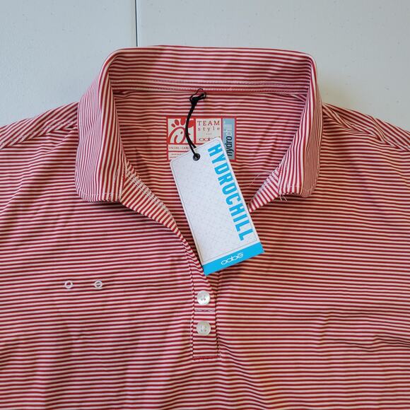 Chick-fil-A Polo Shirt Mens 2XL Red White Stripe OOBE Team Style HydroChill - Picture 2 of 8